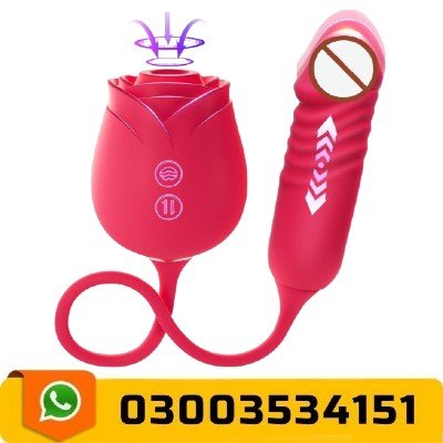 Upgraded Rose Toy Vibrator 2 In 1 Stimulator In Pakistan