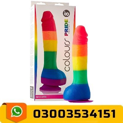 8 Inch Colourful Realistic Silicone Dildo
