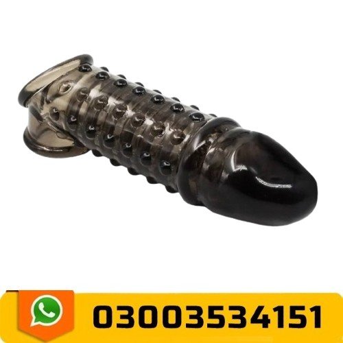 Black Color Dotted Pines Sleeve Condom In Pakistan